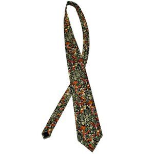 Vintage Disney World Mens Tigger in Jungle Leaves Green Orange Silk Pointed Tie
